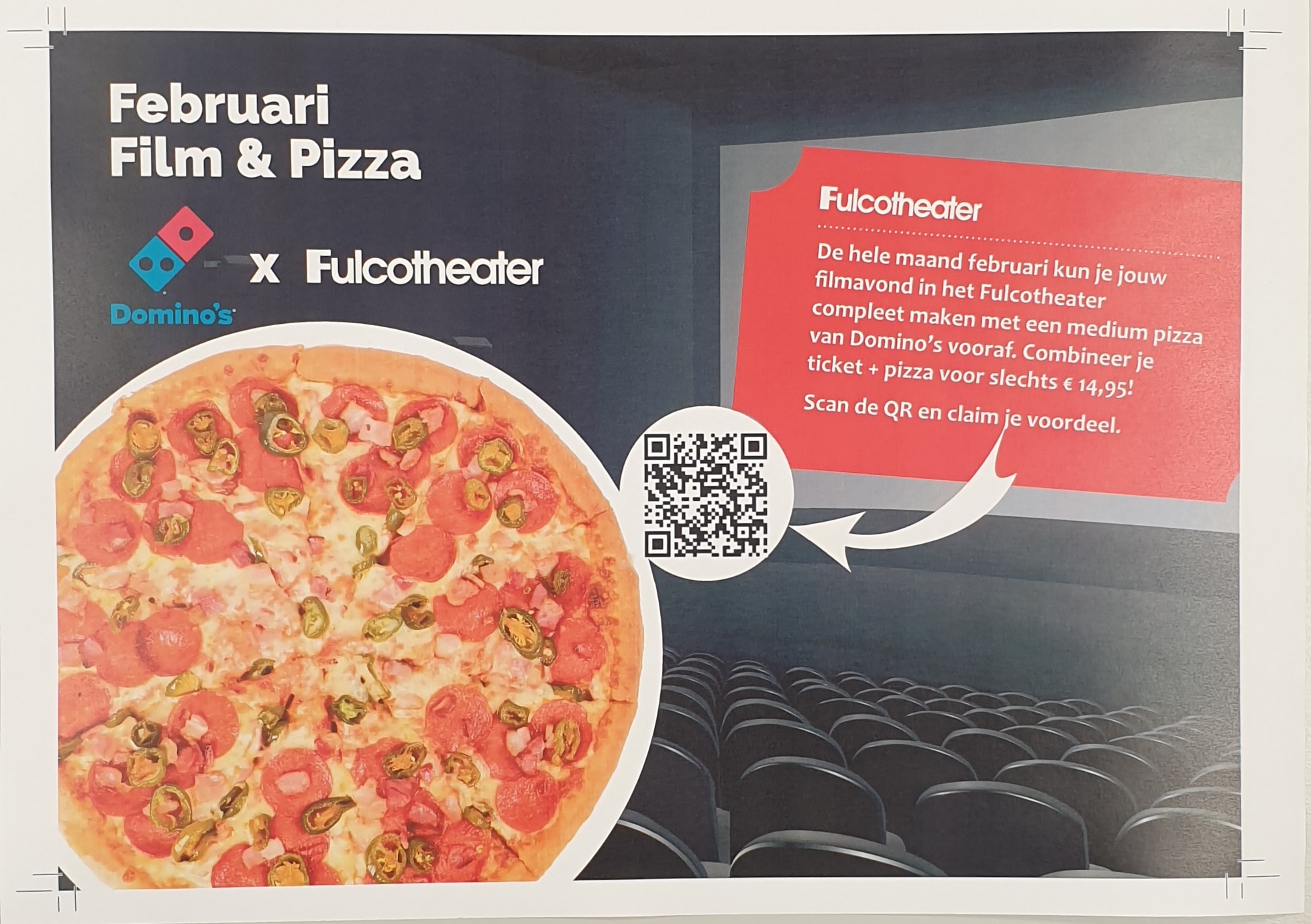 Februari Pizza & Film Maand, een samenwerking van Fulcotheater en Domino’s IJsselstein